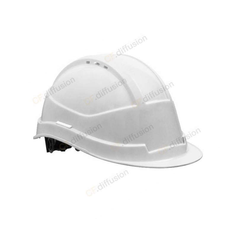 Casque aéré visière longue coiffe textile 32 cm + serre-nuque AUBOUEIX KARA Blanc