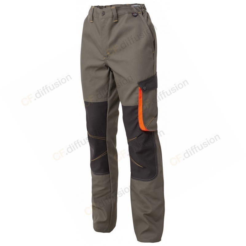 Pantalon de travail MOLINEL 20464101232 Gris carbonne / Orange. Vu de face