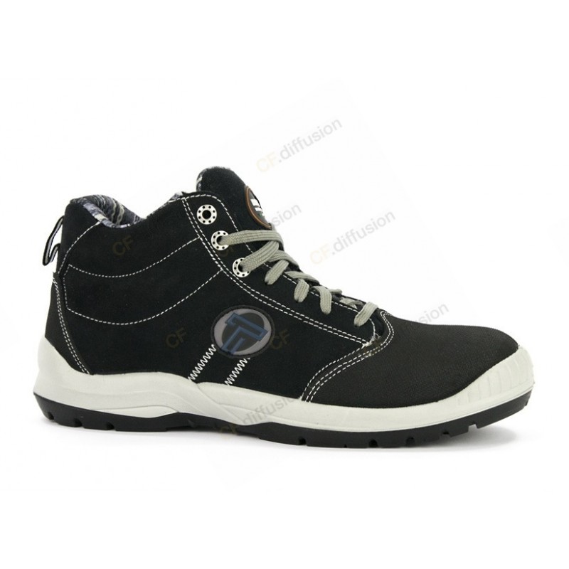 Chaussure de travail haute en cuir, S3 SRC, Uniwork ON AIR Noir. Vu de côté