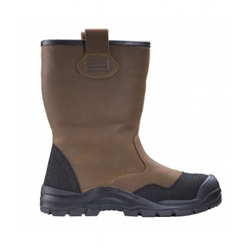 Bottes de travail anti-froid S3 SRC CI Coverguard PYROPE Marron. Vu de côté