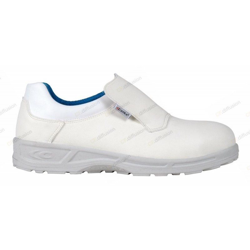 Mocassin de sécurité SRC S1 COFRA NERONE Blanc. Vu de profil