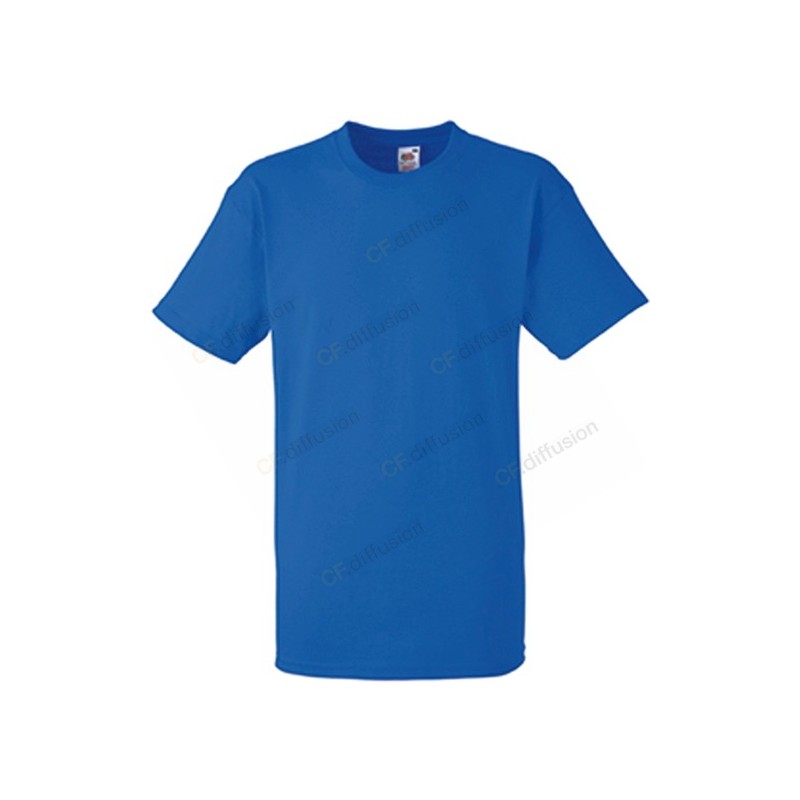 Tee shirt manches courtes Fruit Of The Loom SC190 Bleu royal. Vu de face