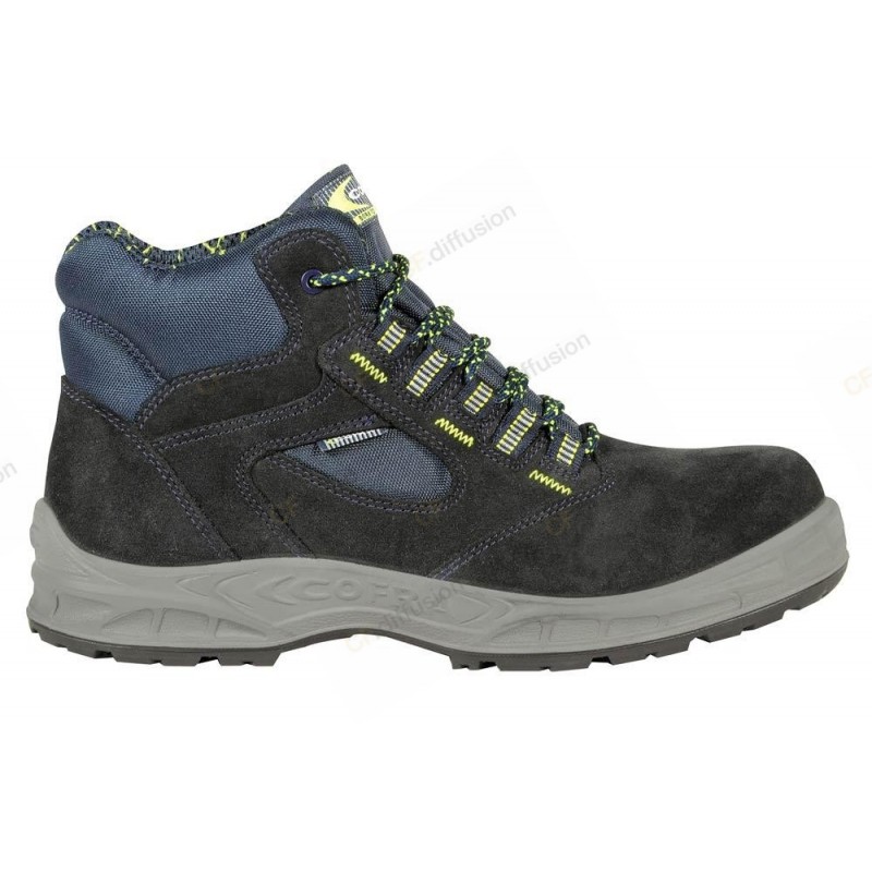 Chaussure de sécurité haute S3 SRC COFRA LE MANS BLUE. Vu de côté
