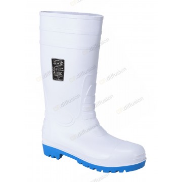 Botte de sécurité étanche et résiste aux acides S5 Portwest FW95 Blanc. Vu de profil