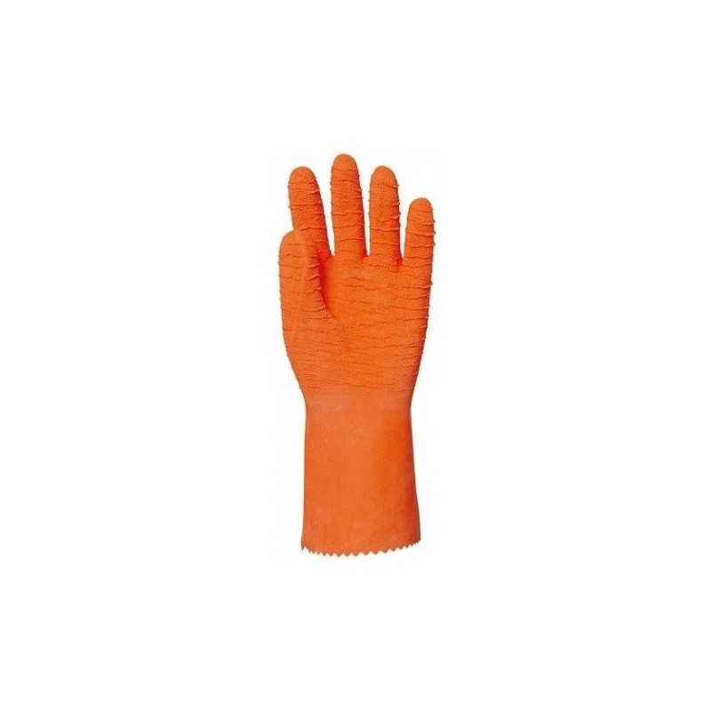 Gants de manutention lourde en latex crêpé COVERGUARD MO3820 Orange. Vu paume de la main
