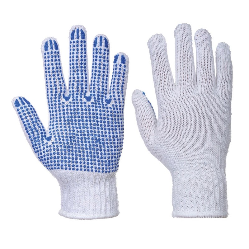 Gants tricotés sans couture avec des picots en PVC sur la paume PORTWEST A111 Incolore