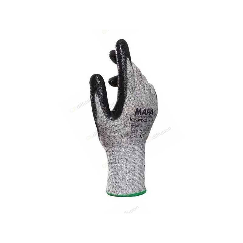 Gants MAPA KRYNIT 563 tricot nitrile sans couture Gris/noir    