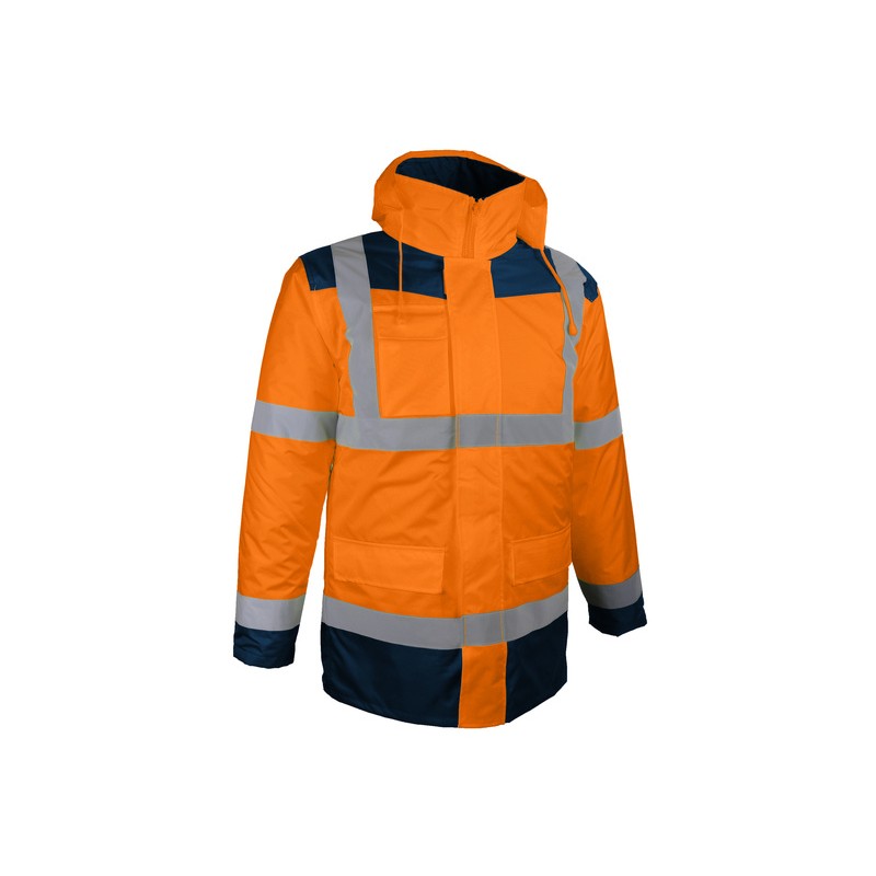 Parka 4EN1 Haute visibilité, intempéries Coverguard 7KANY Orange fluo