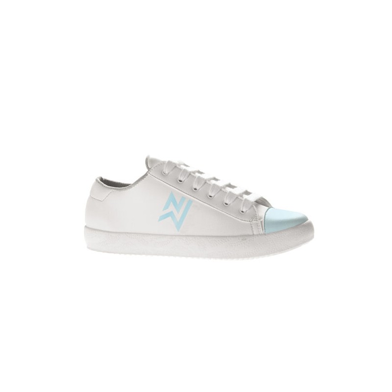 Basket de travail pour femmes en microfibre OB SRC - Nordways - AURELIA Blanc/bleu. Vu de côté