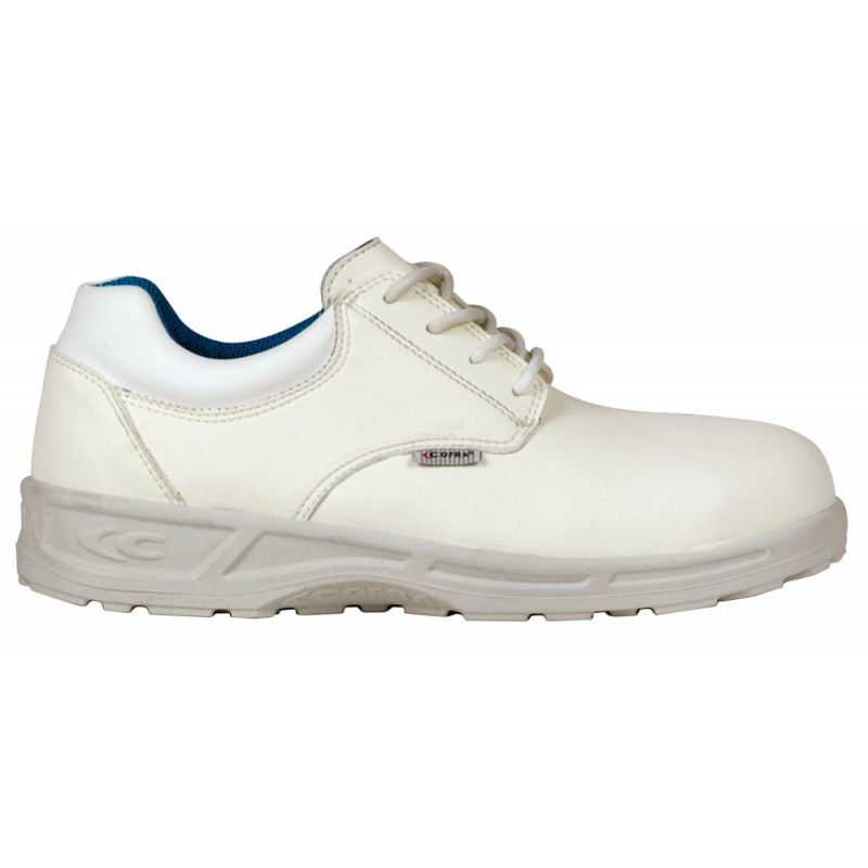 Chaussures de sécurité secteur médicales et alimentaire S2 SRC Cofra ENEA WHITE Blanc. Vu de face
