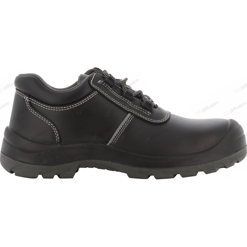 Chaussure de sécurité basse S3 SRC ESD Safety Jogger AURA Noir. Vu de côté