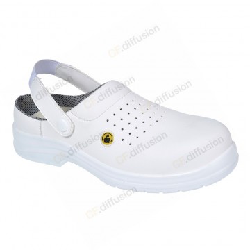 Sabot de sécurité ventilé avec embout composite ESD SRC PORTWEST - FC03 Blanc