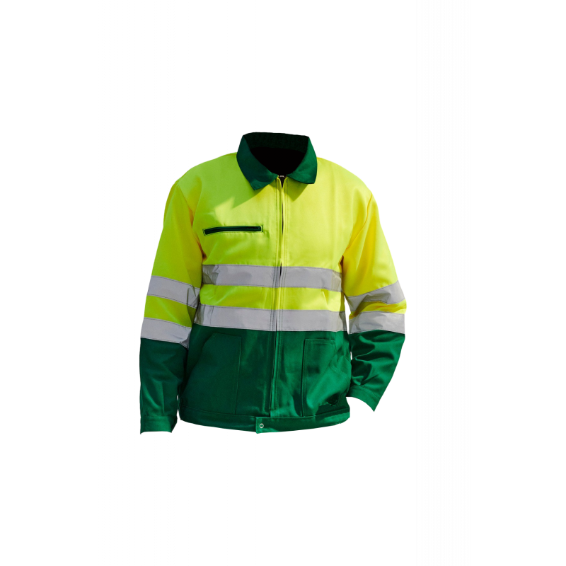 Veste haute visibilité PBV 09HVJ640 Jaune fluo / Vert. Vu de face