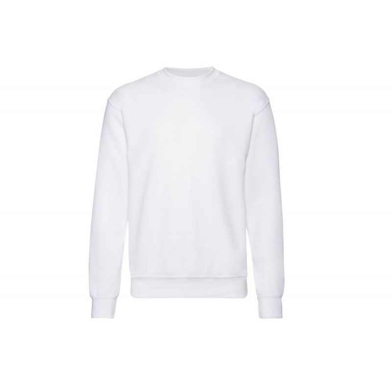 Sweat-shirt col rond Fruit Of The Loom Blanc. Vu de face