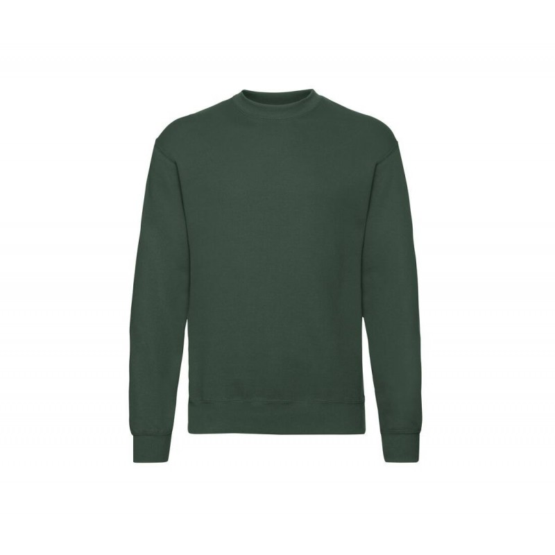 Sweat-shirt col rond Fruit Of The Loom Vert. Vu de face