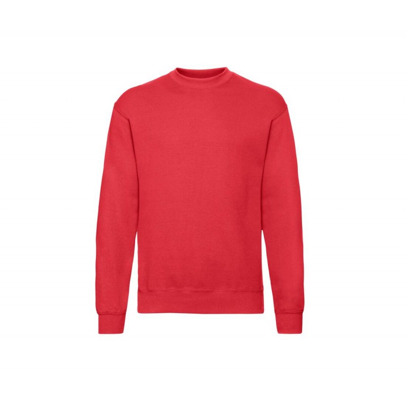 Sweat-shirt col rond Fruit Of The Loom coloris Rouge. Vu de face