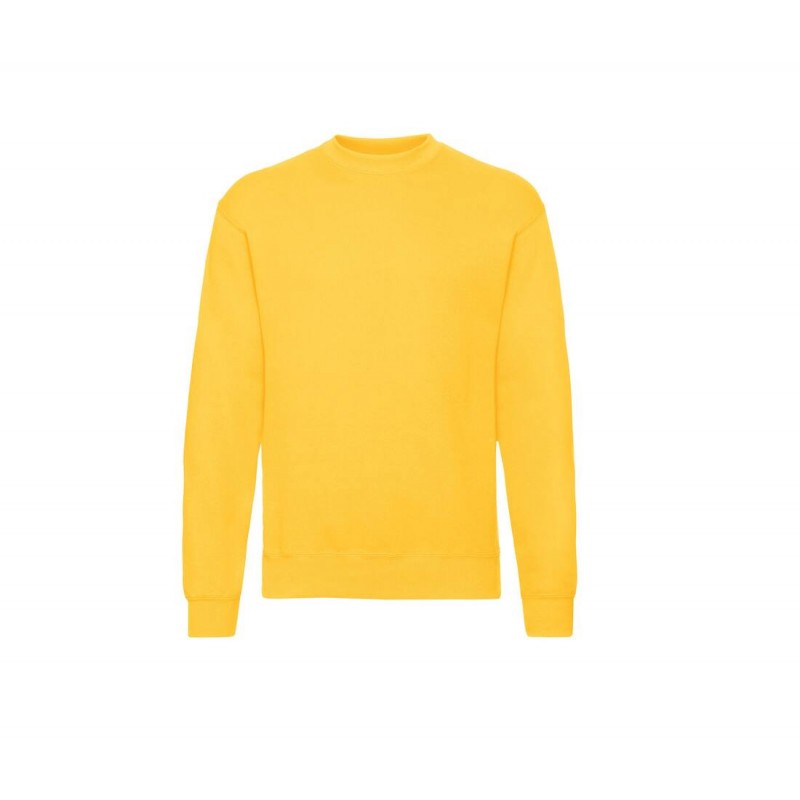 Sweat-shirt col rond Fruit Of The Loom Jaune. Vu de face