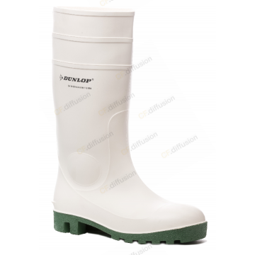 Botte de sécurité PVC SB SRA Dunlop HYGRADE SAFETY Blanc. Vu de profil