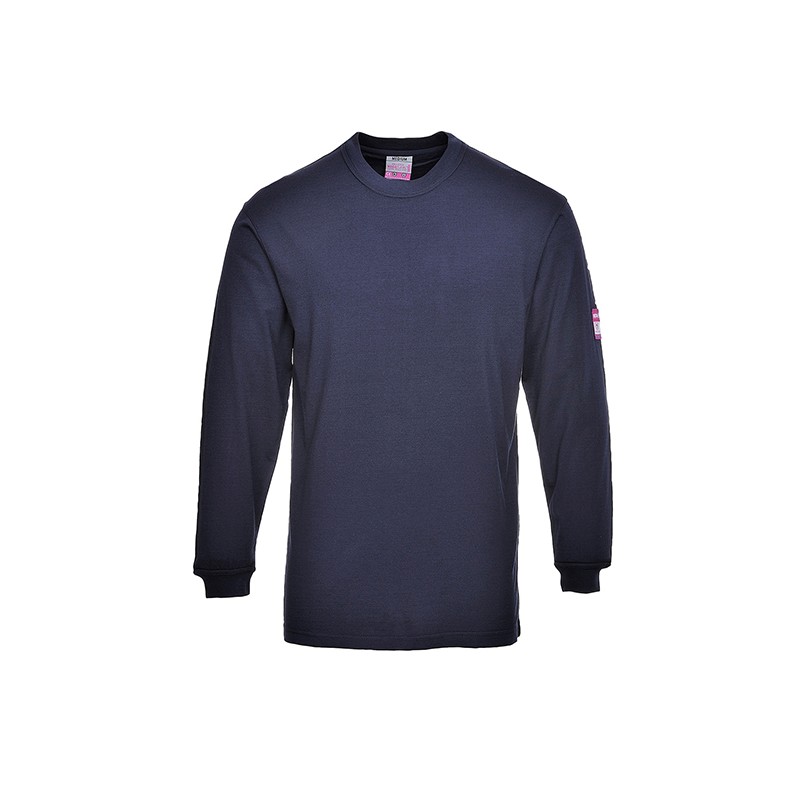 Tee-shirt manches longues Portwest FR11 antistatique et résistant aux flammes Marine