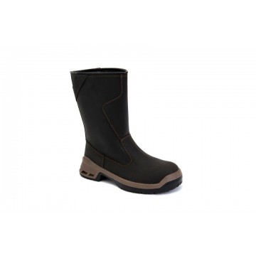 Bottes de sécurité en cuir pleine fleur huilé  S3 SRC - Honeywell - TYLEX EVO Marron. Vu de profil