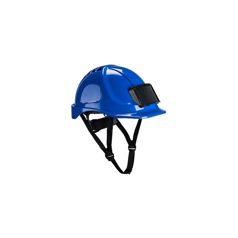 Casque qui comporte un porte-badge intégré Portwest PB55 Bleu Royal. Vu de face