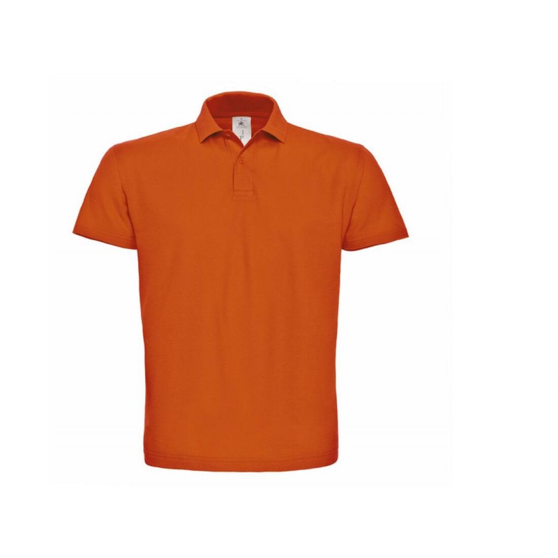 Polo homme manches courtes B&C Orange. Vu de face