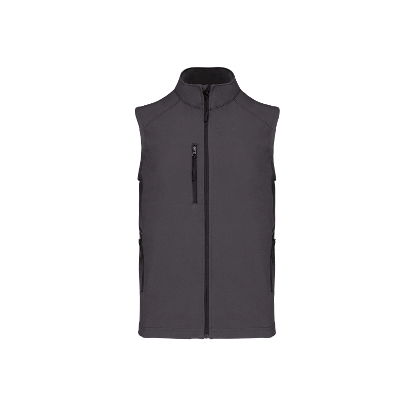 Bodywarmer en Softshell imperméable TOP TEX K403 Titane. Vu de face