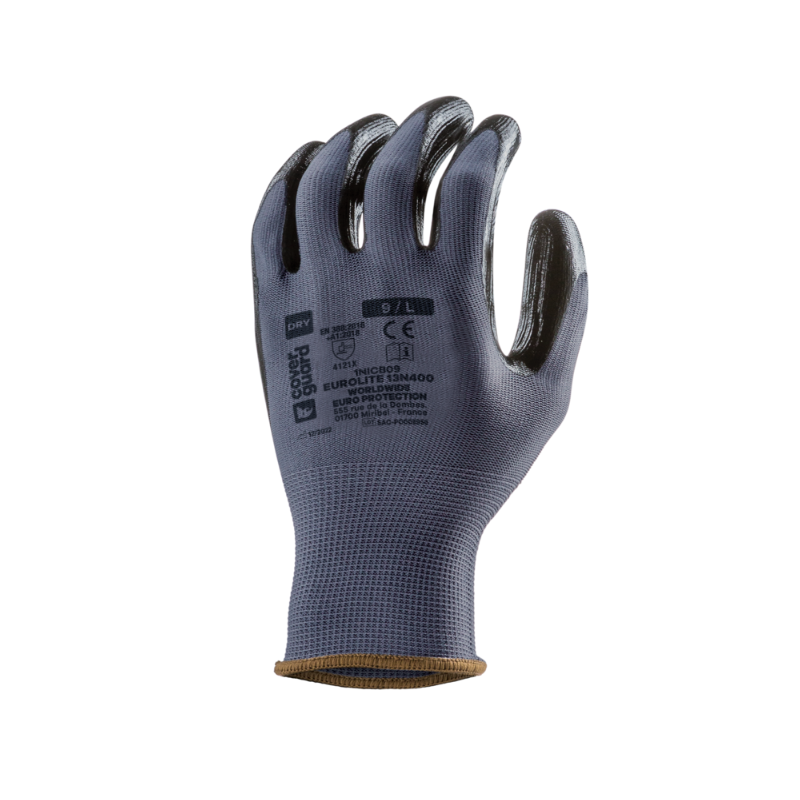 Gants en polyamide pour milieux gras COVERGUARD 1NICB Gris/noir