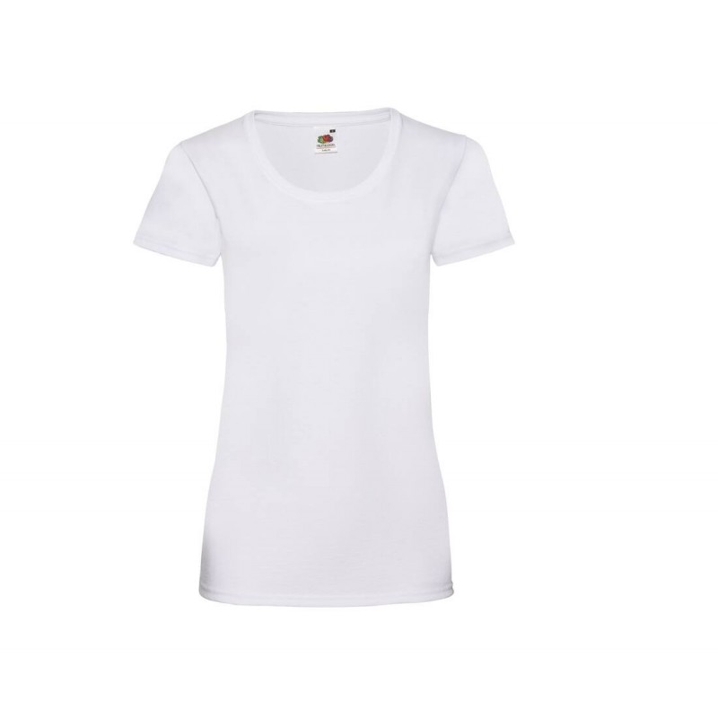 Tee-shirt manches courtes pour femme Fruit Of The Loom Blanc. Vu de face