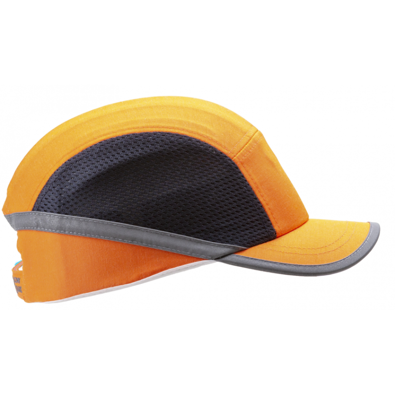 Casquette de sécurité anti-heurt COVERGUARD 6CHV170 Orange fluo/Noir. Vu de côté