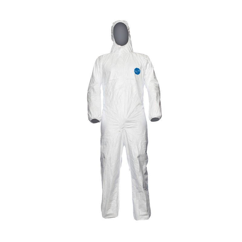 Combinaison de protection chimique avec cagoule COVERGUARD MO40505 Blanc. Vu de face