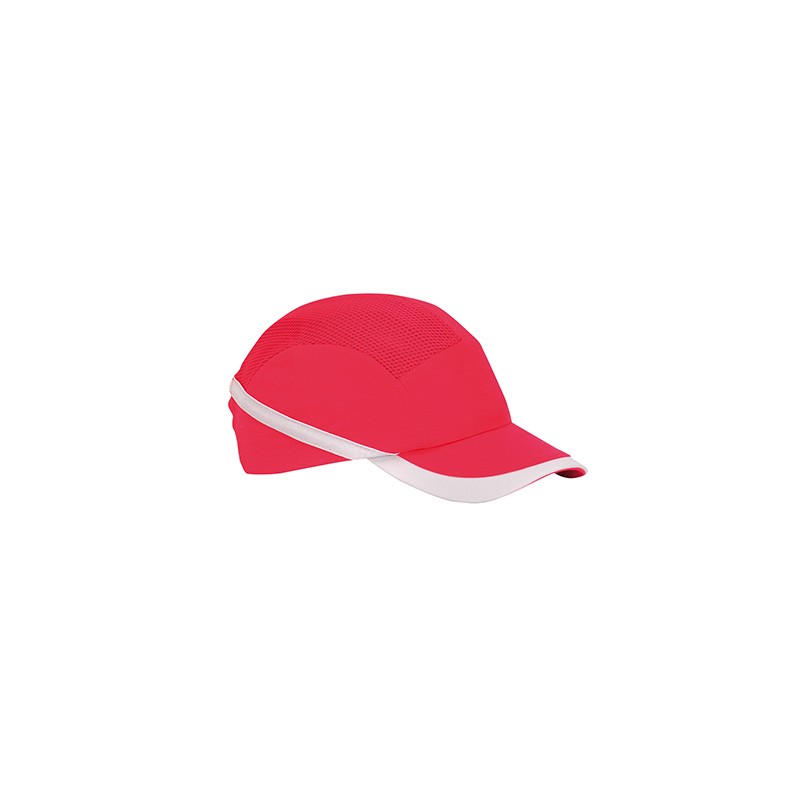 Casquette de sécurité anti-heurt, aération PORTWEST PW69 Rouge. Vu de profil