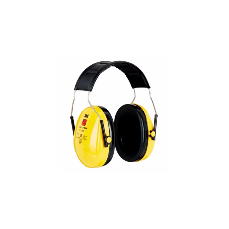 Casque antibruit avec serre-tête 28 décibel 3M - H51001 Jaune. Vu de profil