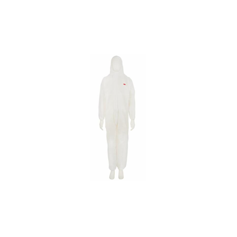 Combinaison jetable 3M avec cagoule SMS4515 Blanc. Vu de face