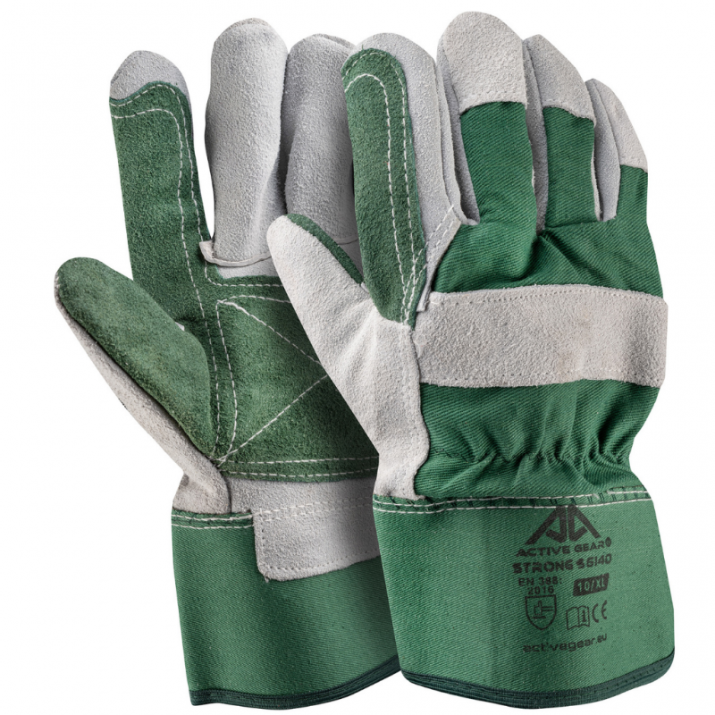 Gants dockers en croûte vachette avec renfort croûte ACTIVE GEAR - S6140 Vert