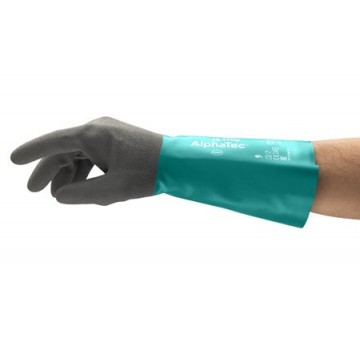 Gants de protection chimique avec manchette en nitrile ANSELL - ALPHATEC 58535 Vert