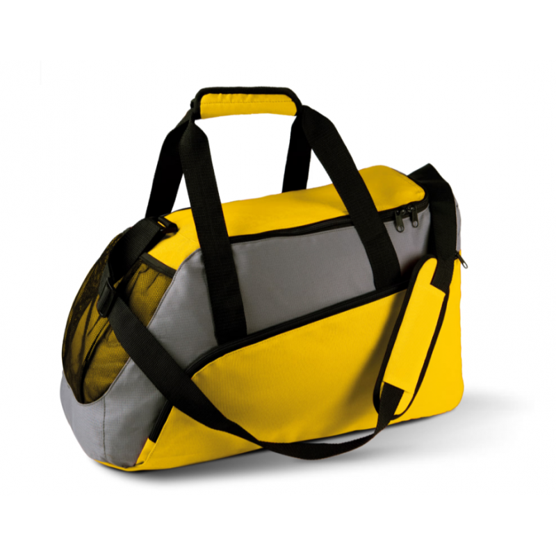 Sac de transport multipoches pour équipements TOP TEX KI0607 Jaune/Gris. Vu de profil