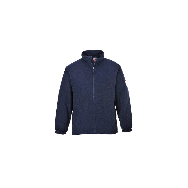 Polaire ignifugée et antistatique en MODAFLAME Portwest FR30 Marine. Vu de face