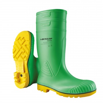 Botte de sécurité contre les produits chimiques S5 SRA Coverguard HAZGUARD Vert/Jaune. Vu de profil