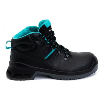 Chaussures de sécurité montante en cuir pleine fleur S3 SRC - Honeywell - PLOMITA Noir. Vu de côté