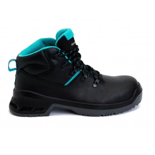 Chaussures de sécurité montante en cuir pleine fleur S3 SRC - Honeywell - PLOMITA Noir. Vu de côté Chaussures de sécurité montante en cuir pleine fleur S3 SRC - Honeywell - PLOMITA Noir. Vu de côté