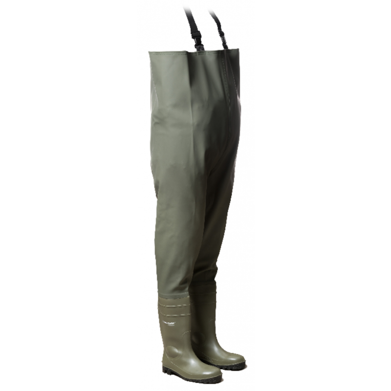 Cuissarde imperméable S5 SRA DUNLOP CHEST SAFETY Vert/Noir