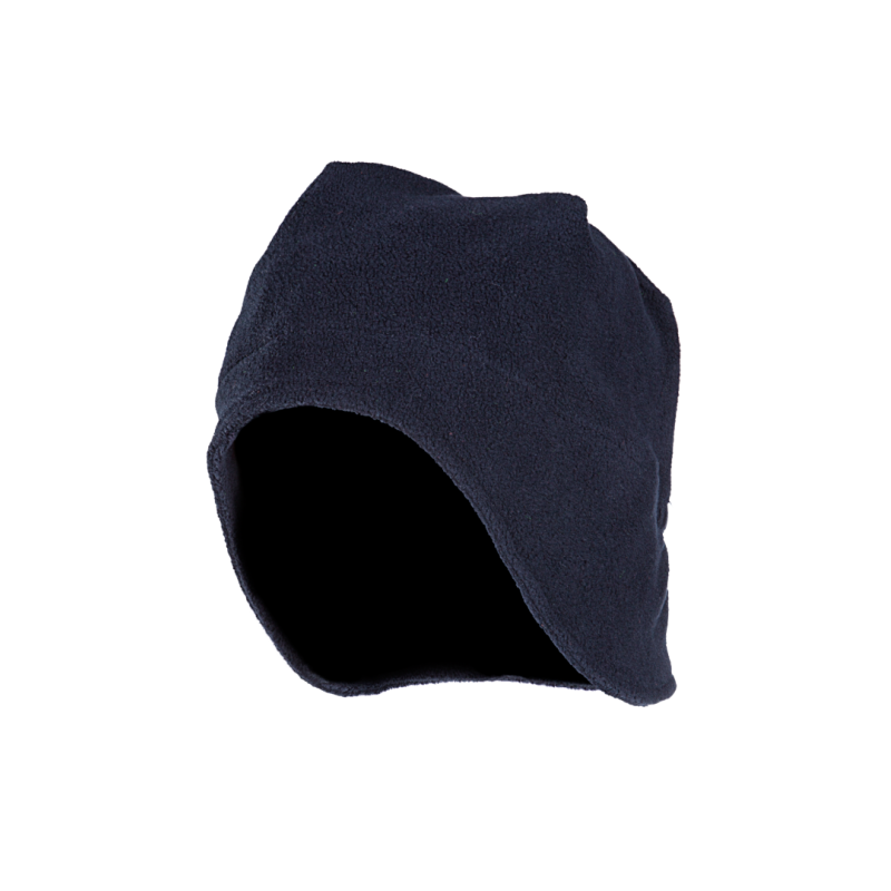 Bonnet en polaire conçu pour résister contre le froid et aux arcs électriques SIOEN 1007n2tf7 Marine. Vu de profil