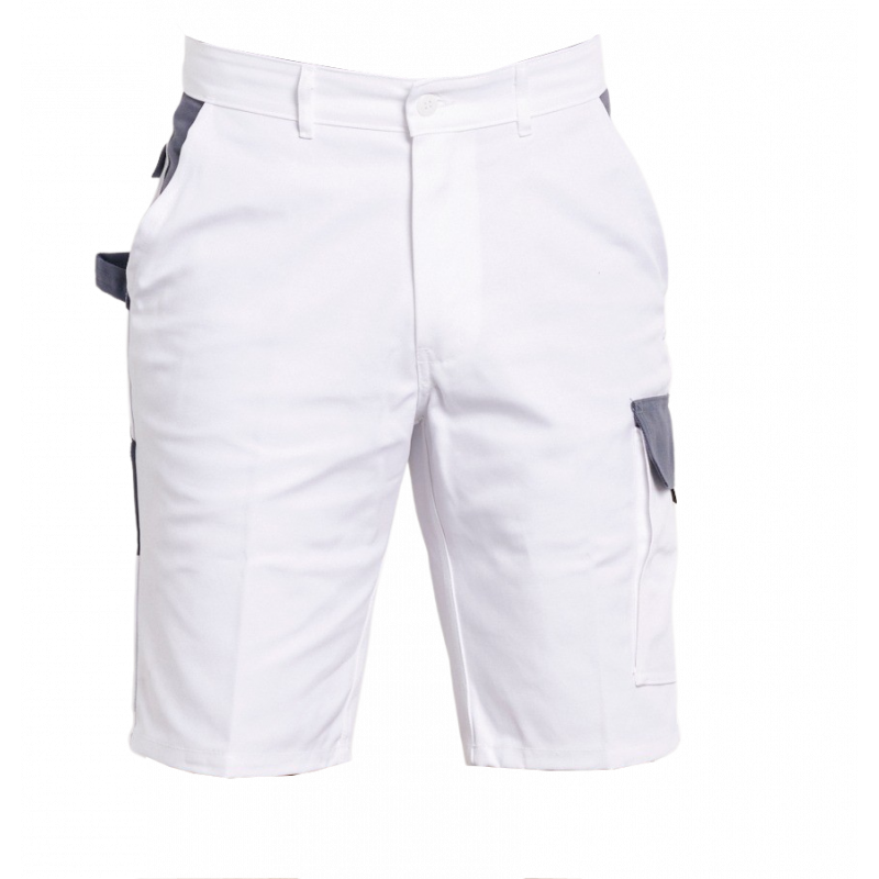Bermuda spécial peinture PBV BERTYCBG Blanc/Gris. Vu de face