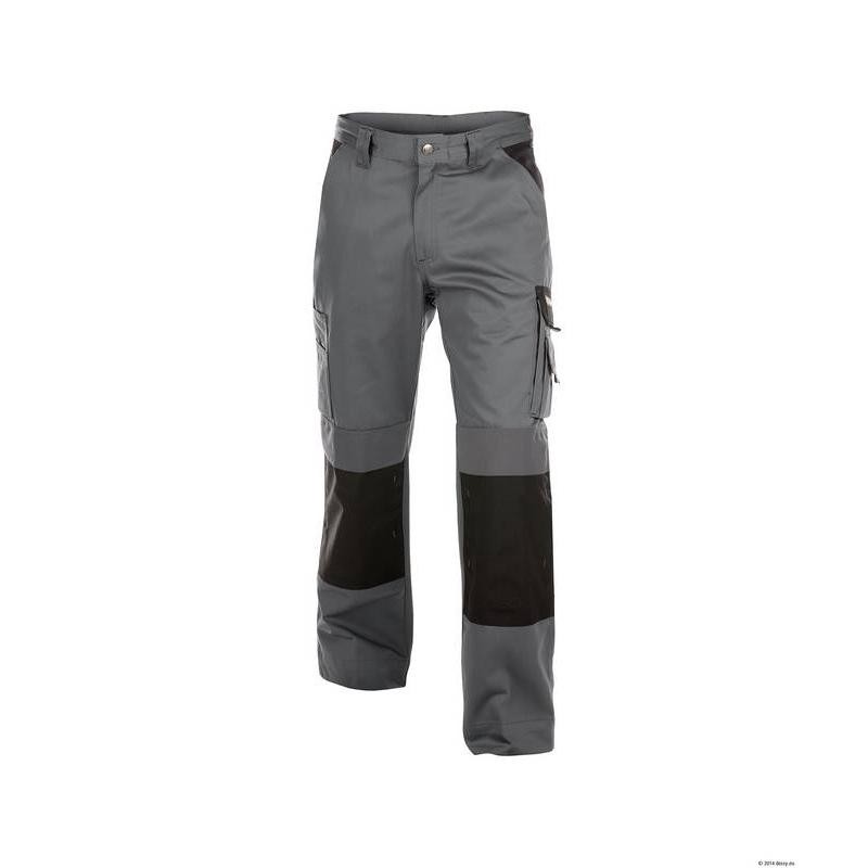 Pantalon de travail femme Dassy BOSTON Gris / Noir. Vu de face