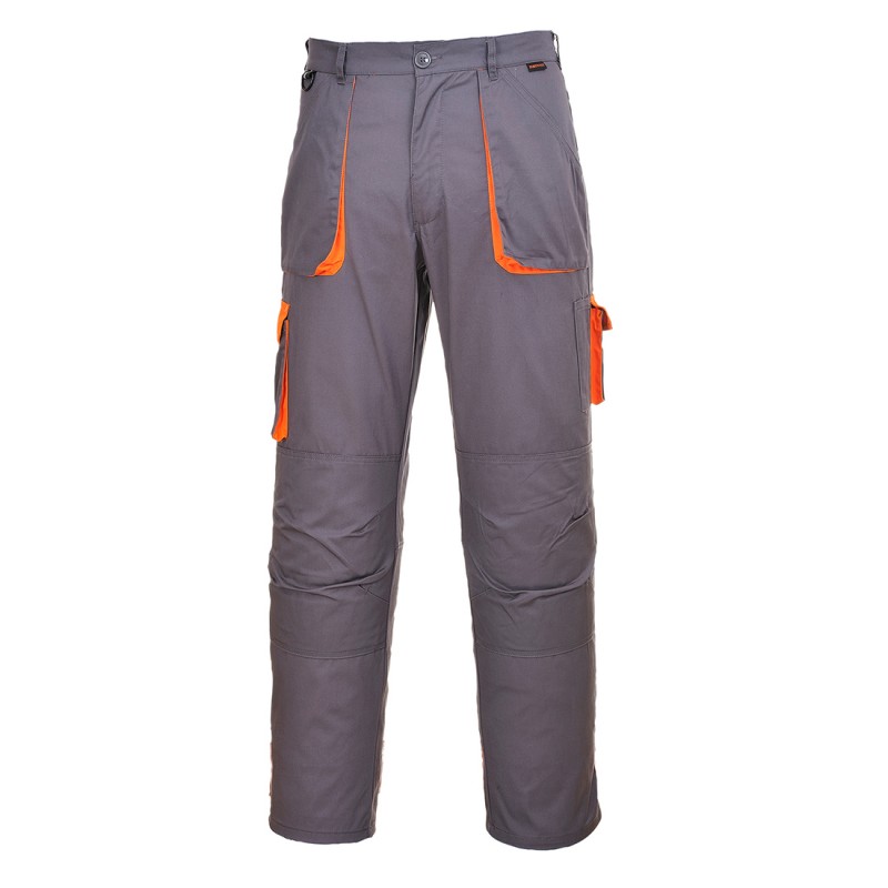 Pantalon multipoches Portwest TX11 Gris. Vu de face