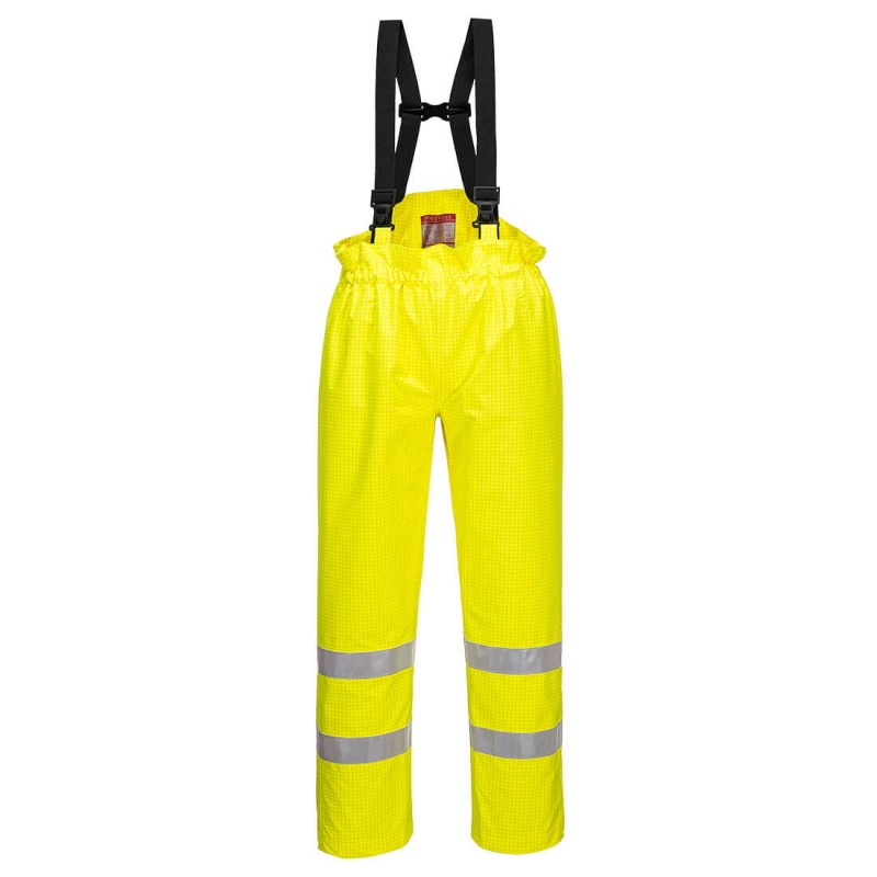 Pantalon à bavette Atex multirisques Portwest S780  Jaune fluo. Vu de face