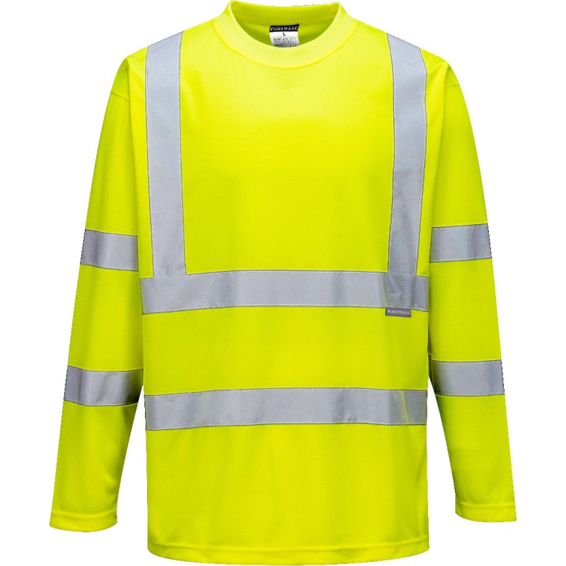 Tee-shirt Portwest S178 Haute visibilité Jaune fluo. Vu de face