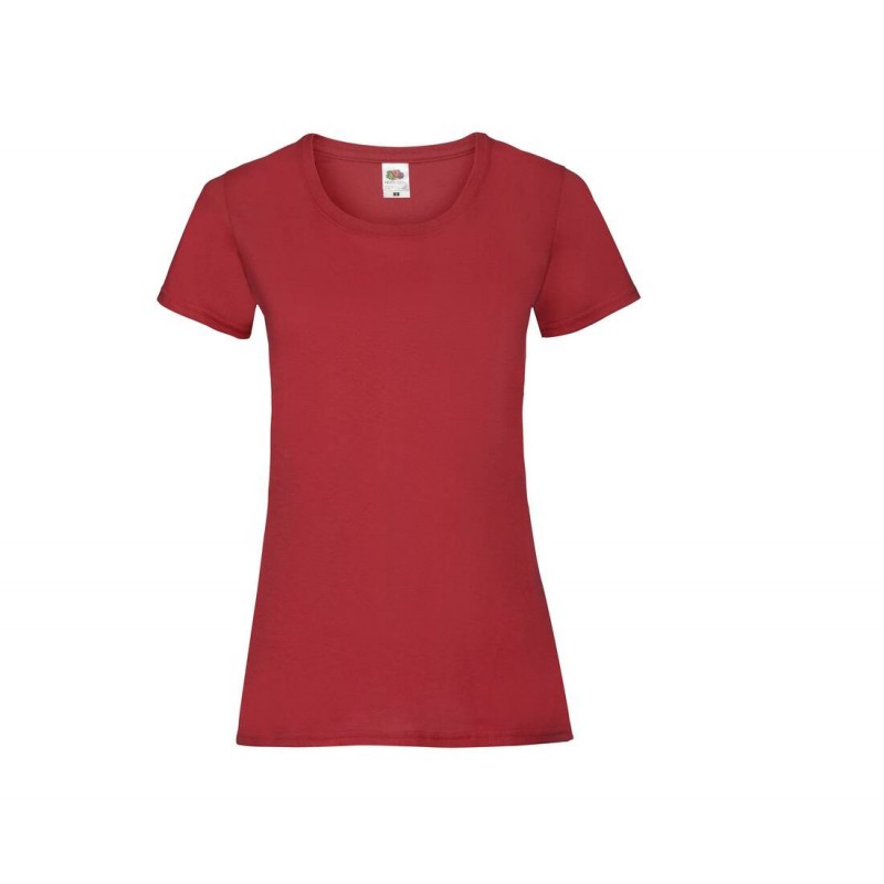 Tee-shirt manches courtes pour femme Fruit Of The Loom Rouge. Vu de face