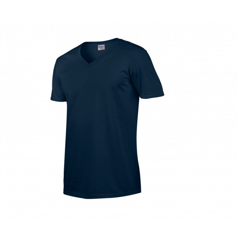 Tee-shirt manches courtes Gildan Marine. Vu de face